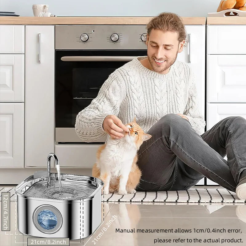 Cat Water Fountain 3.2L Stainless Steel Pet Water Fountain Dog Water Dispenser Automatic Cat Fountain Dog Bowls Cat Products