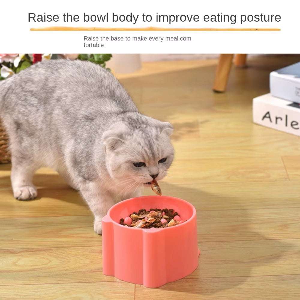 Pet High Foot anti Choking Bowl Cat Basin Neck Protection Cat Food Bowl Rice Bowl Slow Food anti Choking Pet Bowl