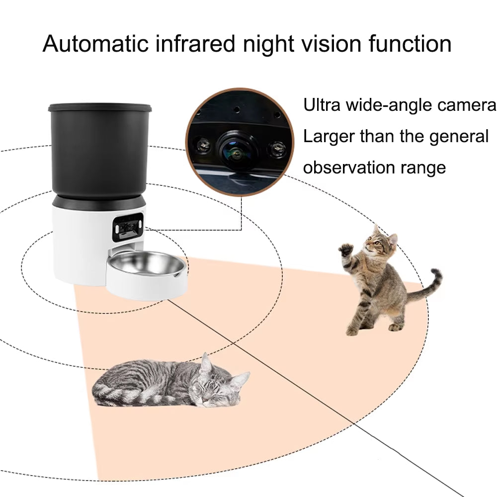 Video Cat Automatic Feeder and WIFI Dog Automatic Feeder and Button Model Pet Feeder Optional