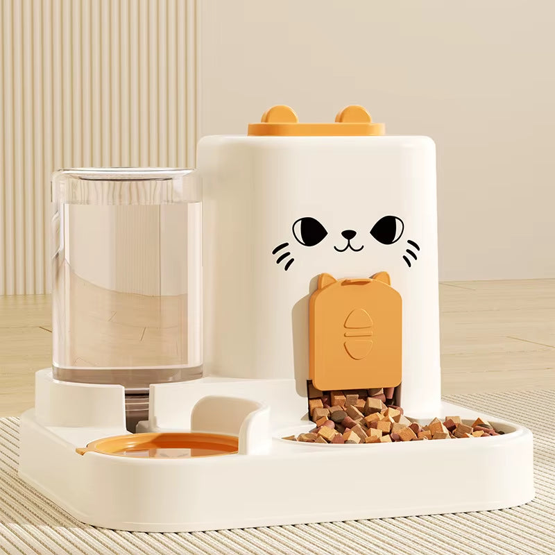 Cat Automatic Feeder Cat Dog Feeding and Water Fountain Drinker Cats Watering Supplies Food Storage Dispenser Pet Accessories