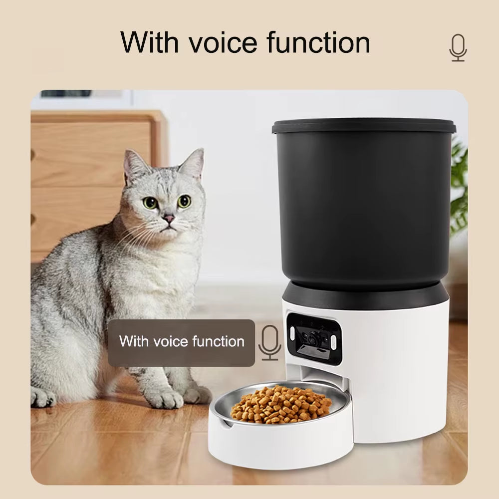 Video Cat Automatic Feeder and WIFI Dog Automatic Feeder and Button Model Pet Feeder Optional