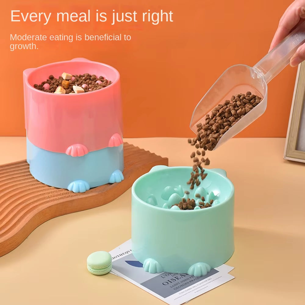 Pet High Foot anti Choking Bowl Cat Basin Neck Protection Cat Food Bowl Rice Bowl Slow Food anti Choking Pet Bowl